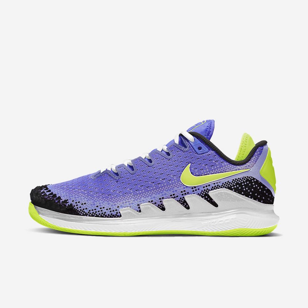 Chaussure De Tennis Nike NikeCourt Air Zoom Vapor X Knit Violet 8176-024 Sapphire/Black/Light Thistle/Hot Lime Femme | JBQ-43650909